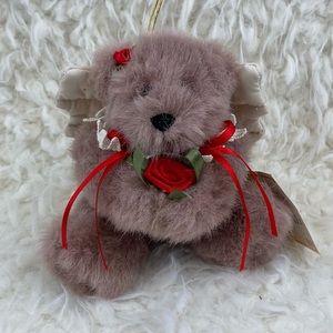 Berkeley Designs Tiny Angel Bear Plush Ornament Stuffed Animal 6” 1996
